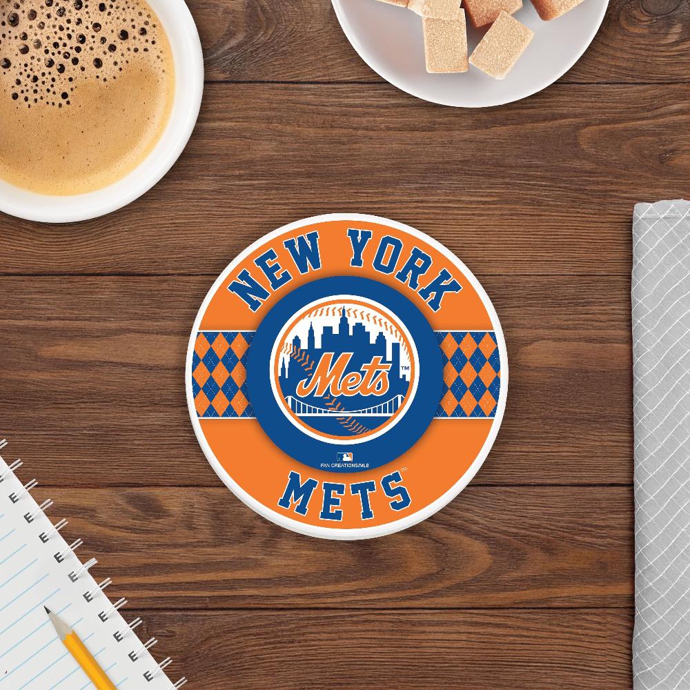 fan creations MLB - New York Mets 4 inch Ceramic Argyle Coaster