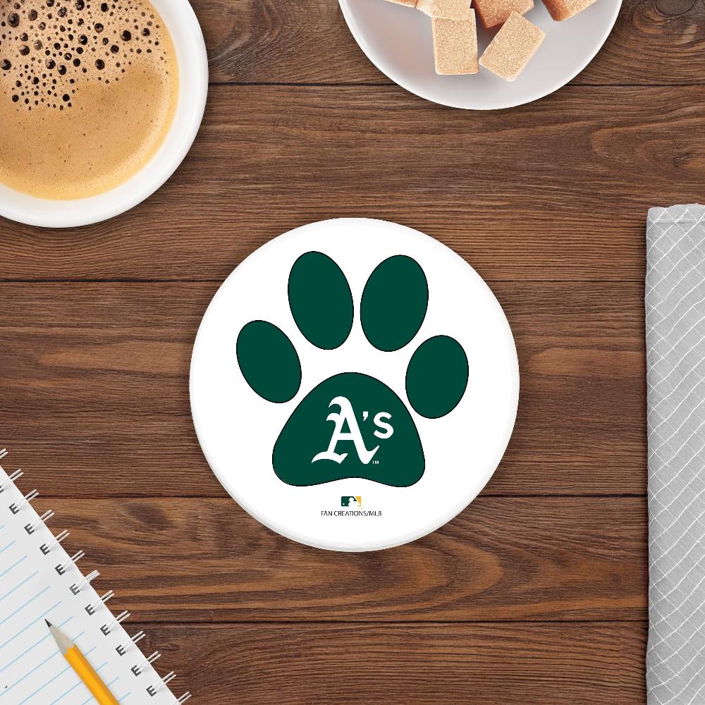 fan creations MLB - Oakland Athletics 4 in Round Dog Paw Coaster