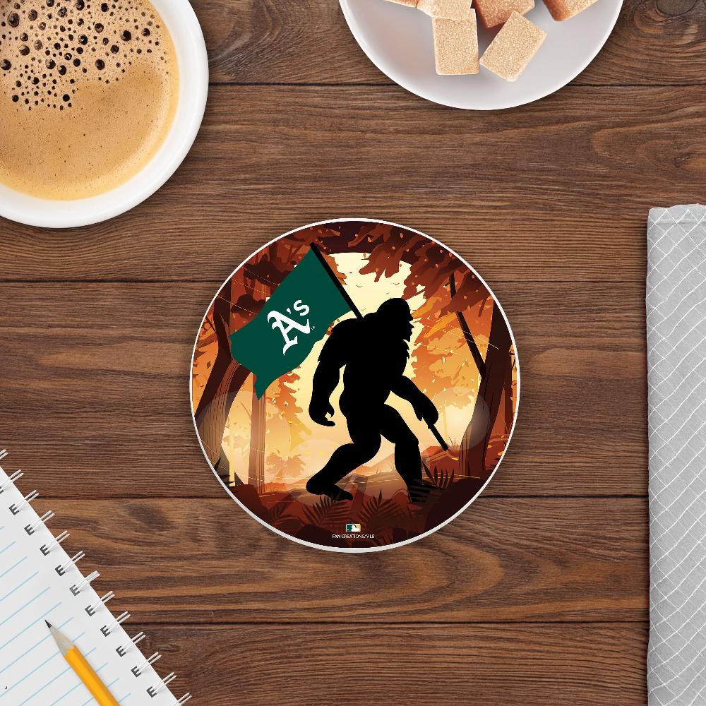 fan creations MLB Oakland Athletics- 4 inch Ceramic Big Foot Flag Car Coaster