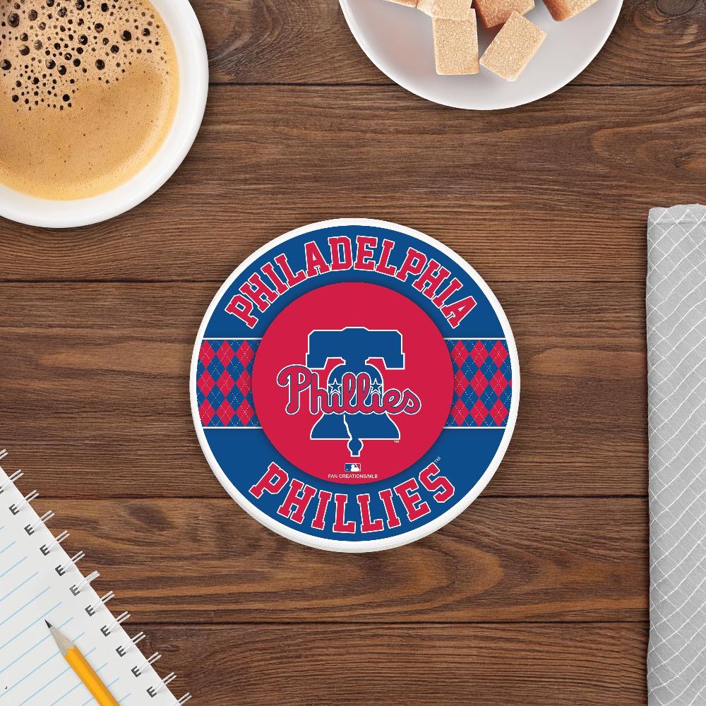 fan creations MLB - Philadelphia Phillies 4 inch Ceramic Argyle Coaster