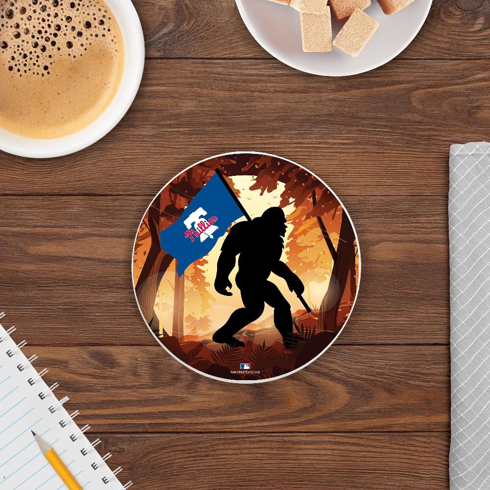 fan creations MLB Philadelphia Phillies- 4 inch Ceramic Big Foot Flag Car Coaster