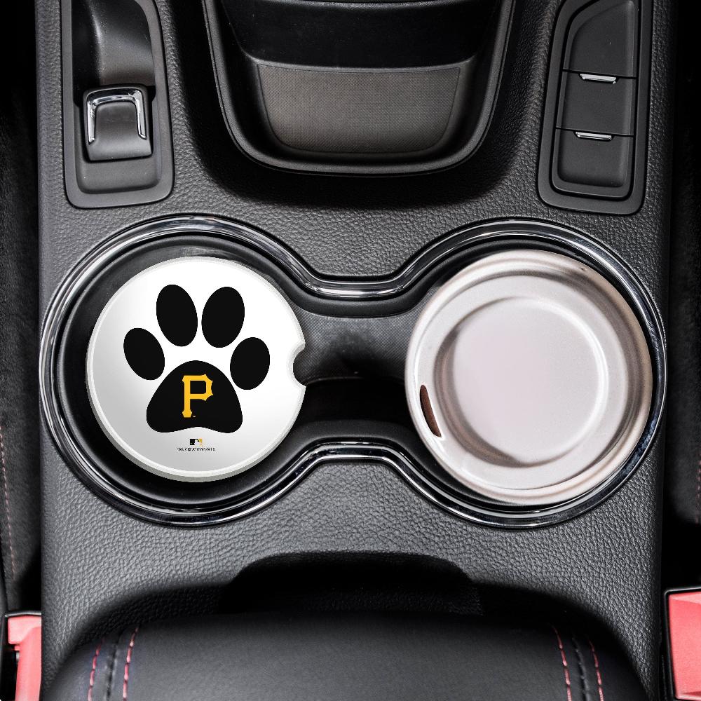 fan creations MLB Pittsburgh Pirates Themed Ceramic Car Coaster -2.5" Bigfoot Carrying Team Flag Design - 2 Pack