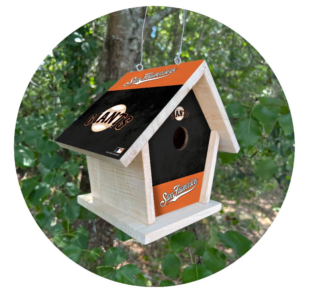 fan creations MLB San Francisco Giants-Themed Birdhouse – White Mahogany with Bright UV Printed Team Colors