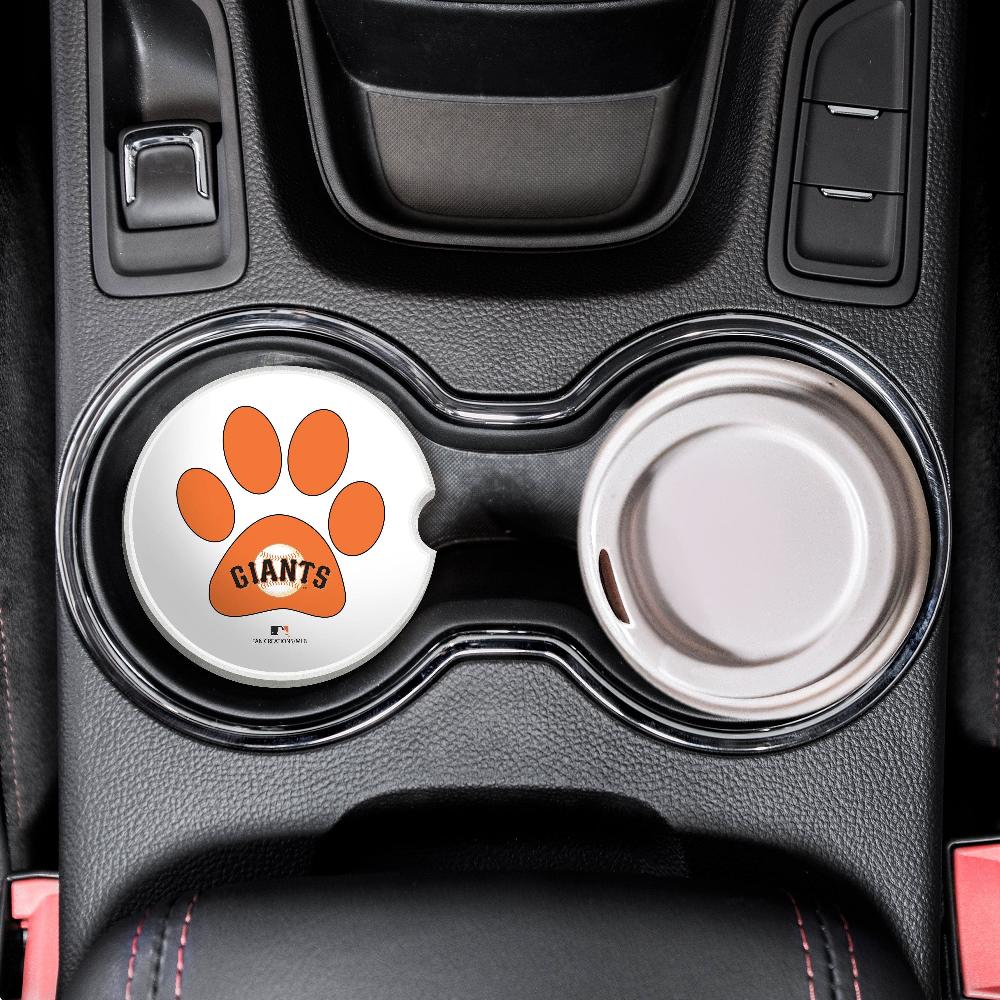 fan creations MLB San Francisco Giants Themed Ceramic Car Coaster -2.5" Bigfoot Carrying Team Flag Design - 2 Pack