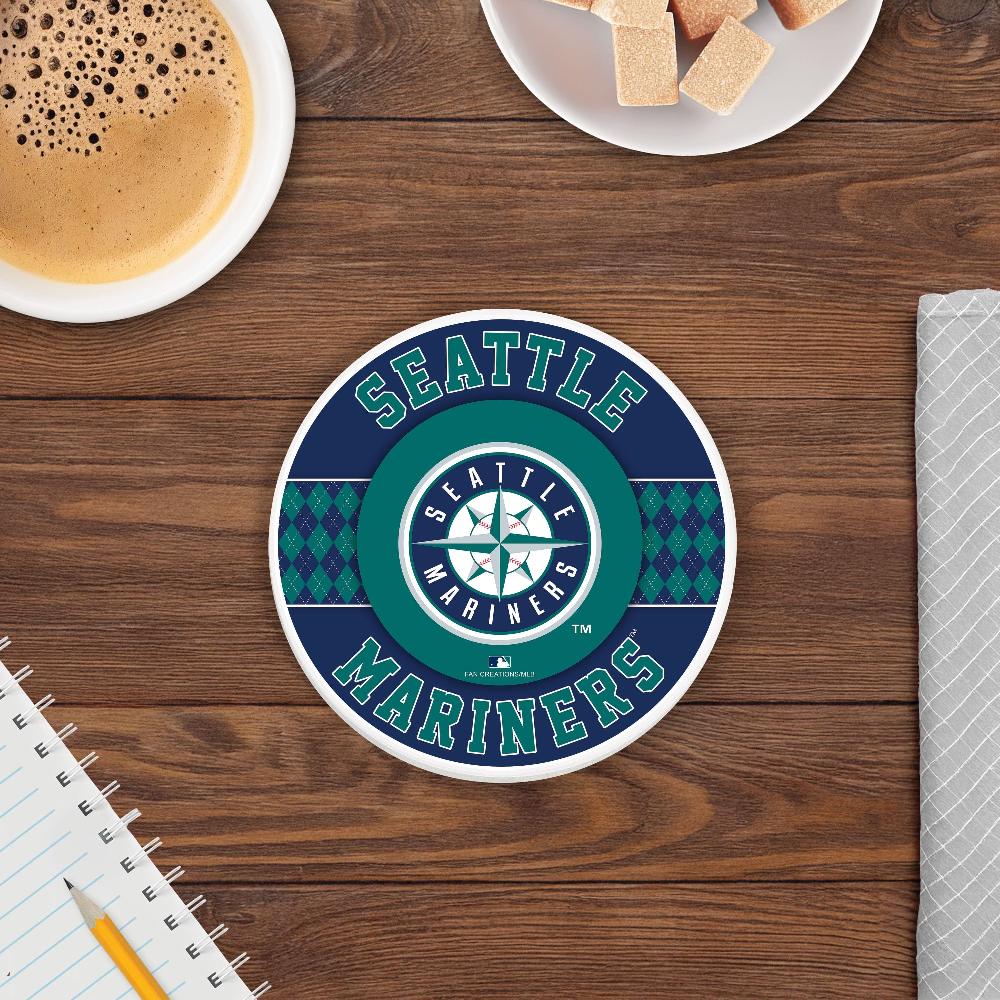 fan creations MLB - Seattle Mariners 4 inch Ceramic Argyle Coaster