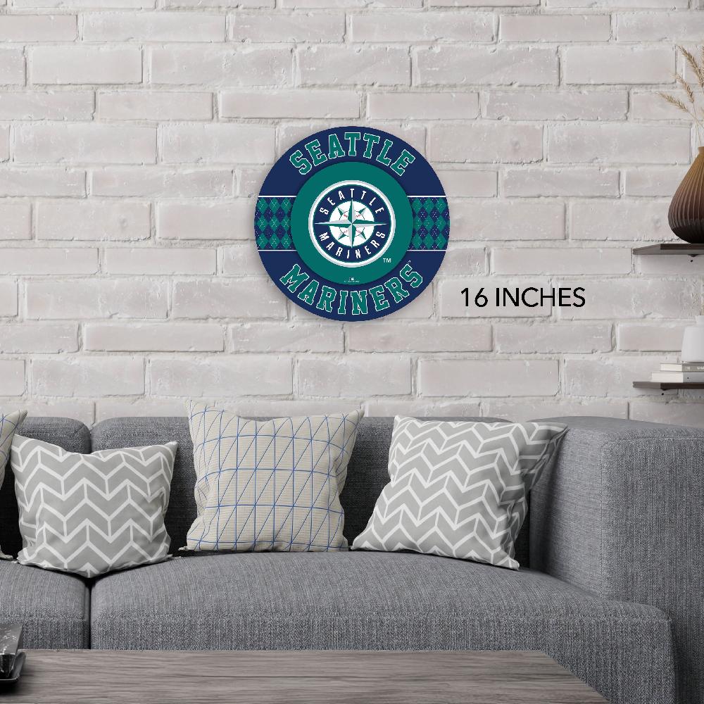 fan creations MLB Seattle Mariners Argyle 16inc Circle Wall Art