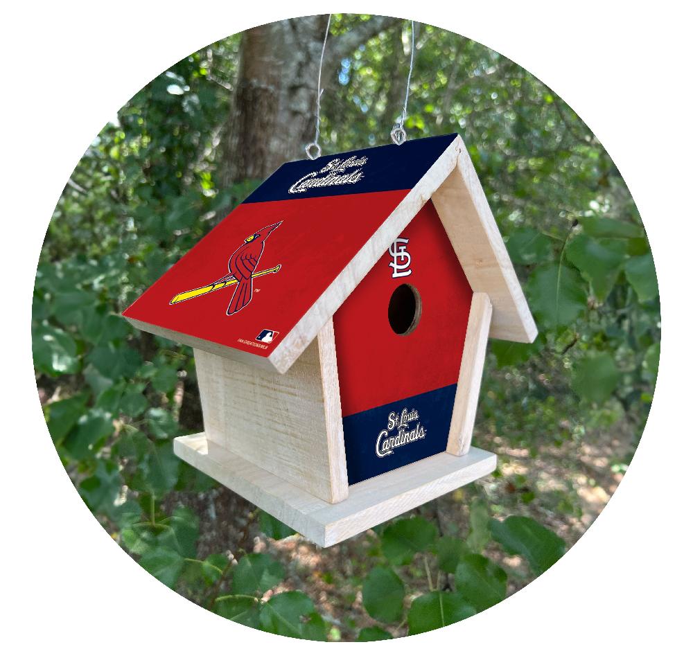 fan creations MLB St. Louis Cardinals-Themed Birdhouse – White Mahogany with Bright UV Printed Team Colors