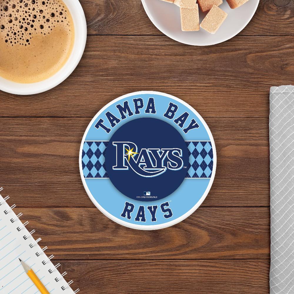 fan creations MLB - Tampa Bay Rays 4 inch Ceramic Argyle Coaster