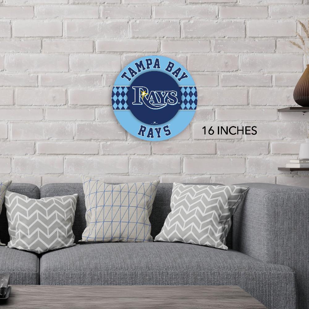 fan creations MLB Tampa Bay Rays Argyle 16inc Circle Wall Art