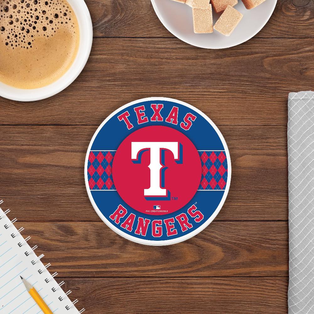 fan creations MLB - Texas Rangers 4 inch Ceramic Argyle Coaster