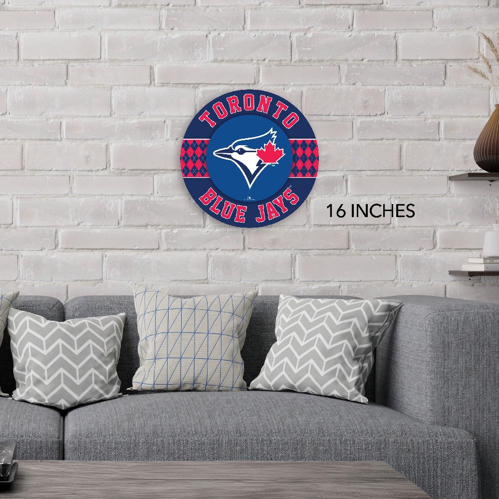 fan creations MLB Toronto Blue Jays Argyle 16inc Circle Wall Art
