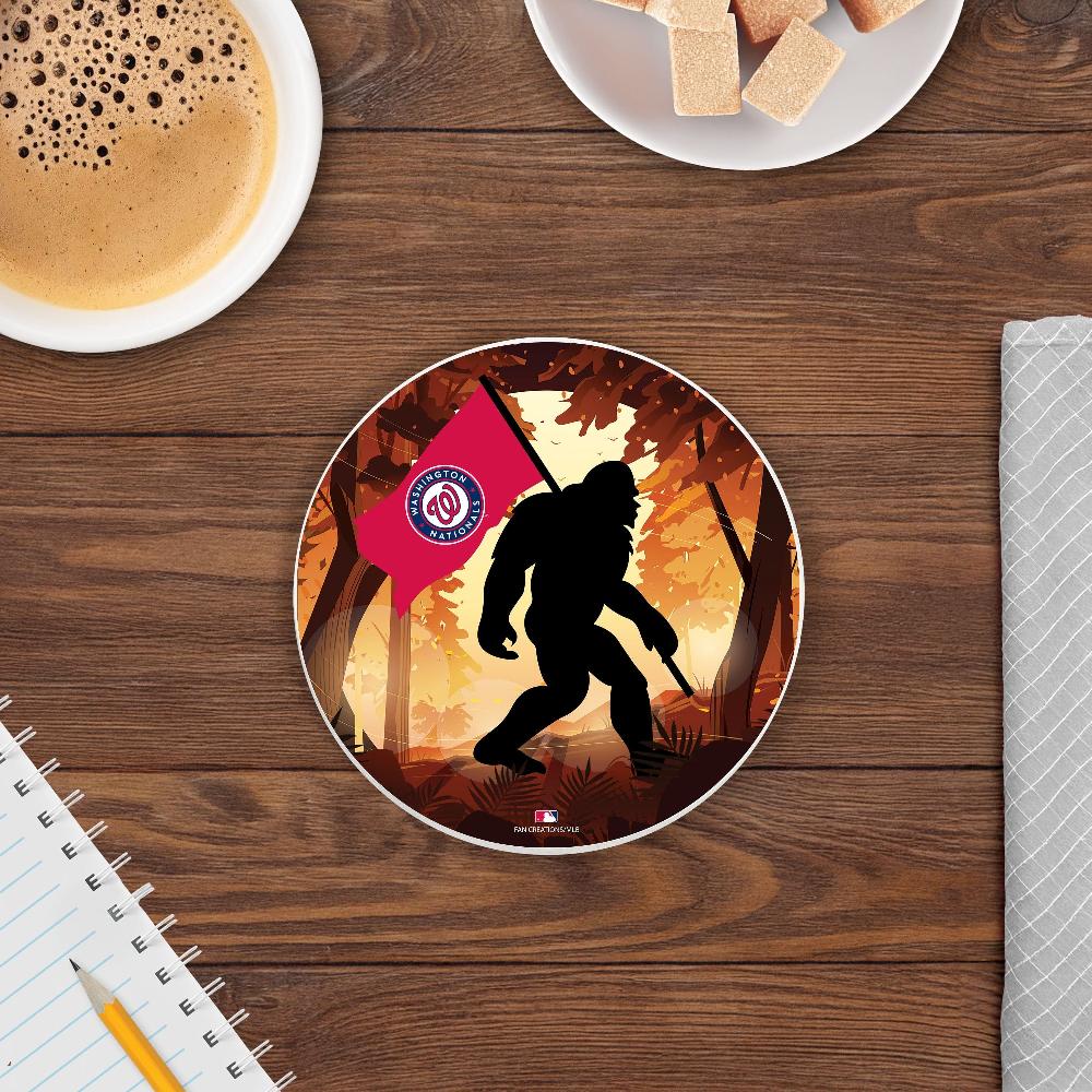fan creations MLB Washington Nationals- 4 inch Ceramic Big Foot Flag Car Coaster