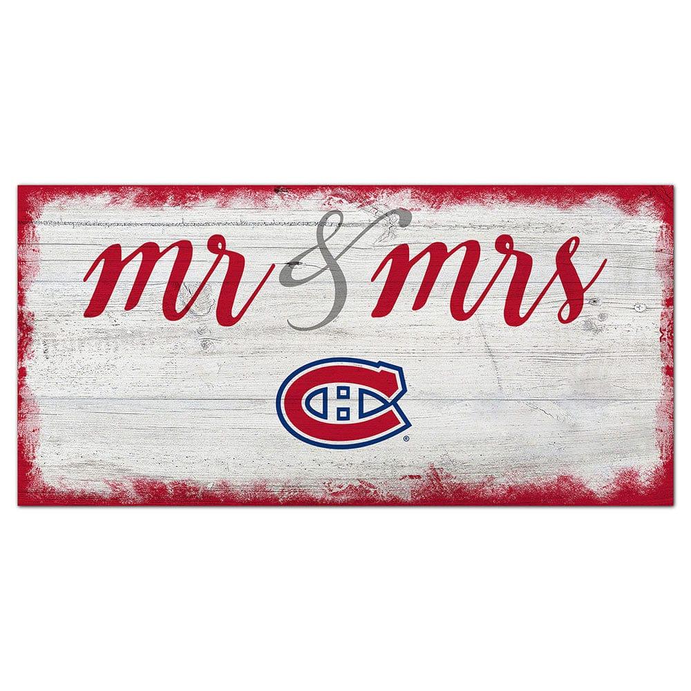 fan creations Montreal Canadiens Script Mr & Mrs 6x12 Sign