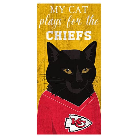 fan creations My Cat Plays For The Kansas City Chiefs 6x12 Sign