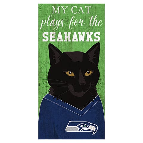 fan creations My Cat Plays For The Seattle Seahawks 6x12 Sign