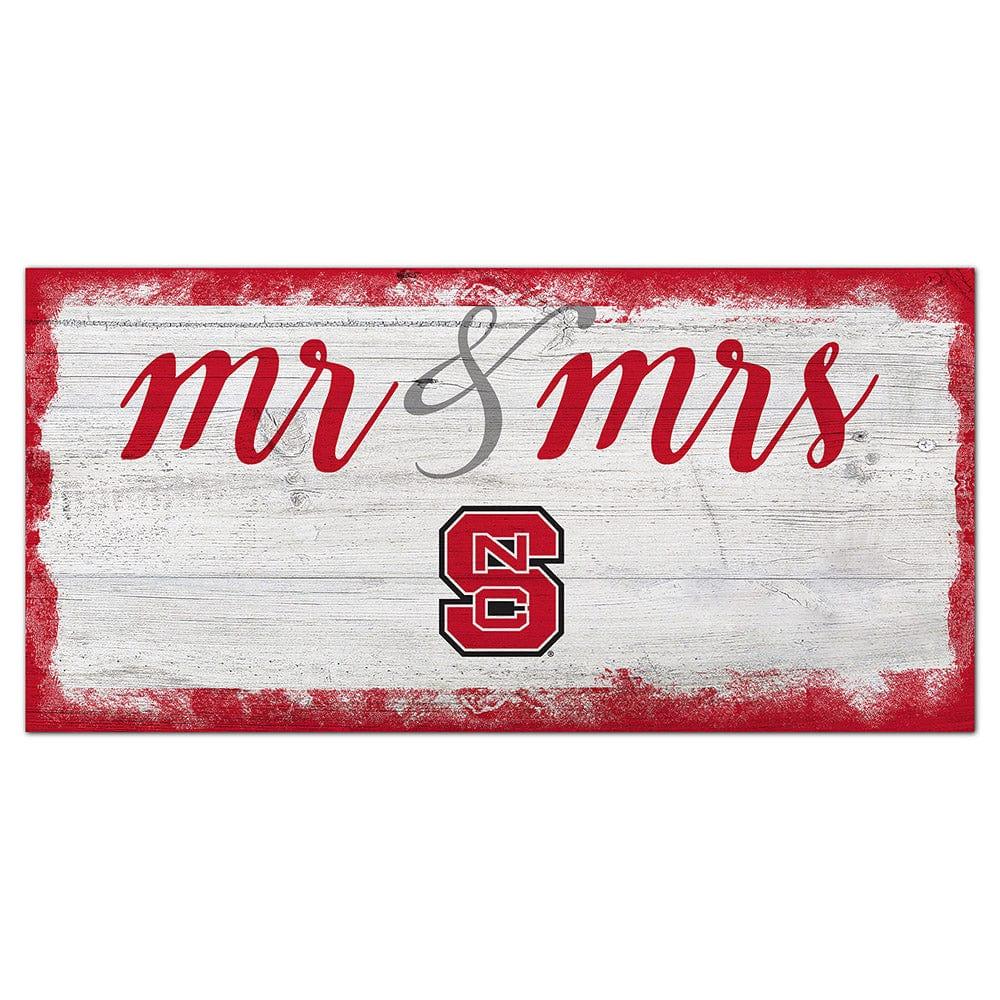 Fan Creations NC State University Script Mr & Mrs 6x12 Sign