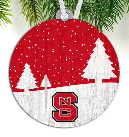 Fan Creations NC State University Snow Scene Ornament