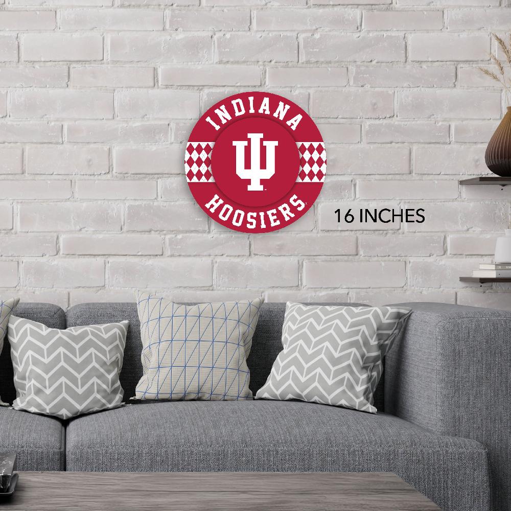 fan creations NCAA Indiana University Argyle 16inc Circle Wall Art