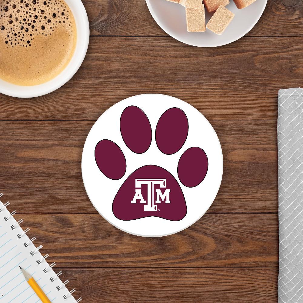 fan creations NCAA - Texas A&M University 4 in Round Dog Paw Coaster