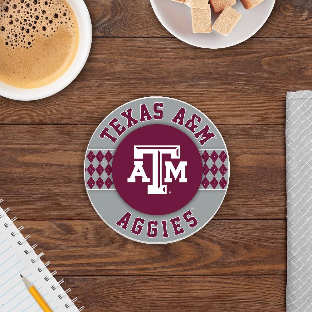 fan creations NCAA - Texas A&M University 4 inch Ceramic Argyle Coaster