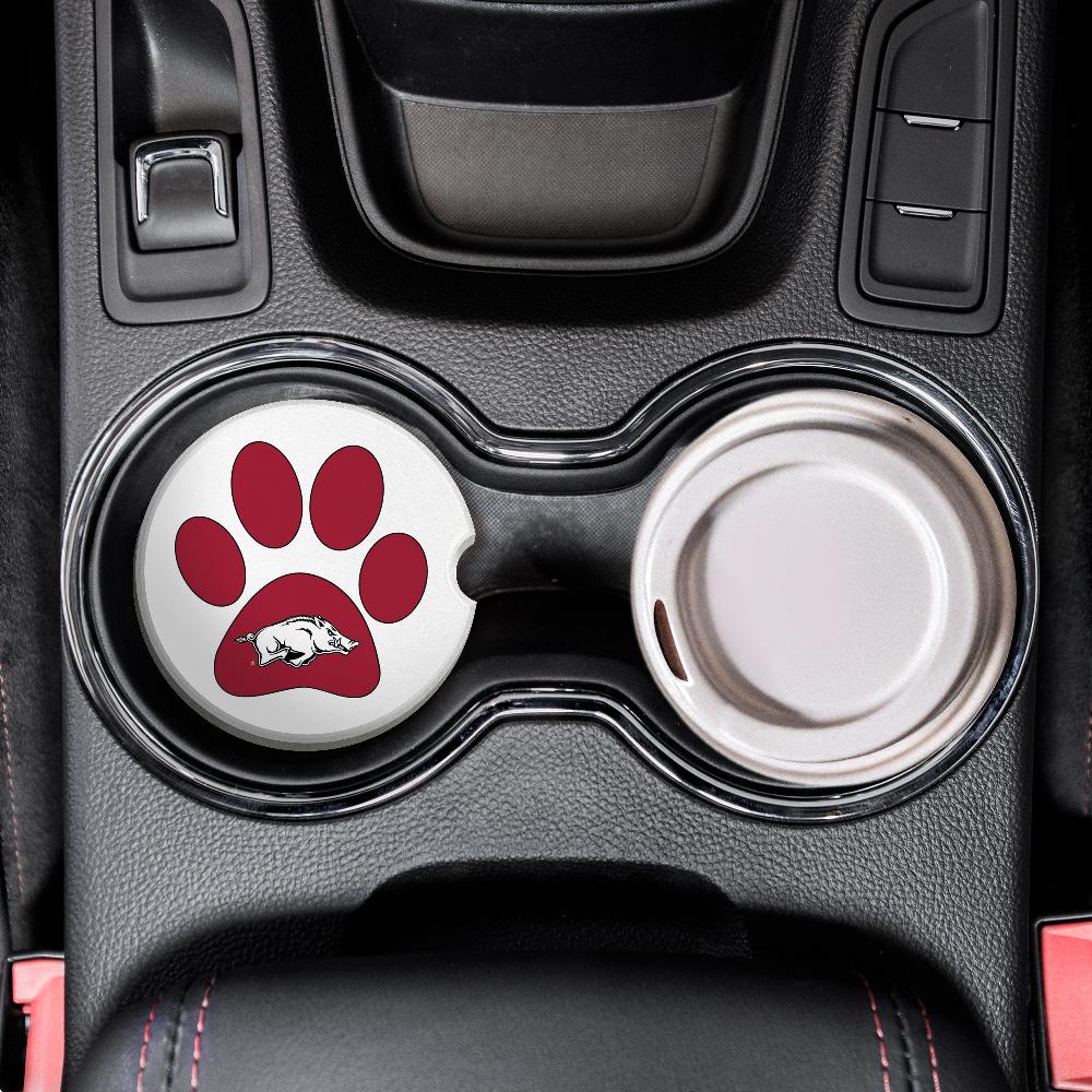 fan creations NCAA University of Arkansas Dog Paw Car Coaster