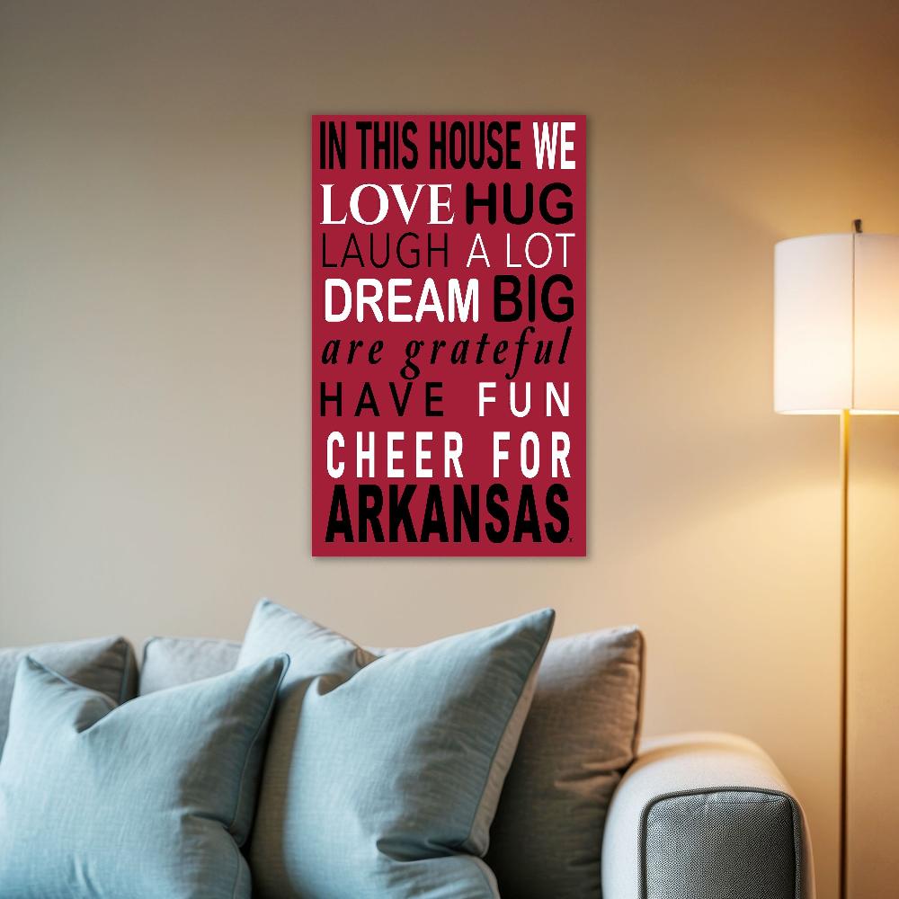 fan creations NCAA University of Arkansas in This House 11x19 Wall Decor