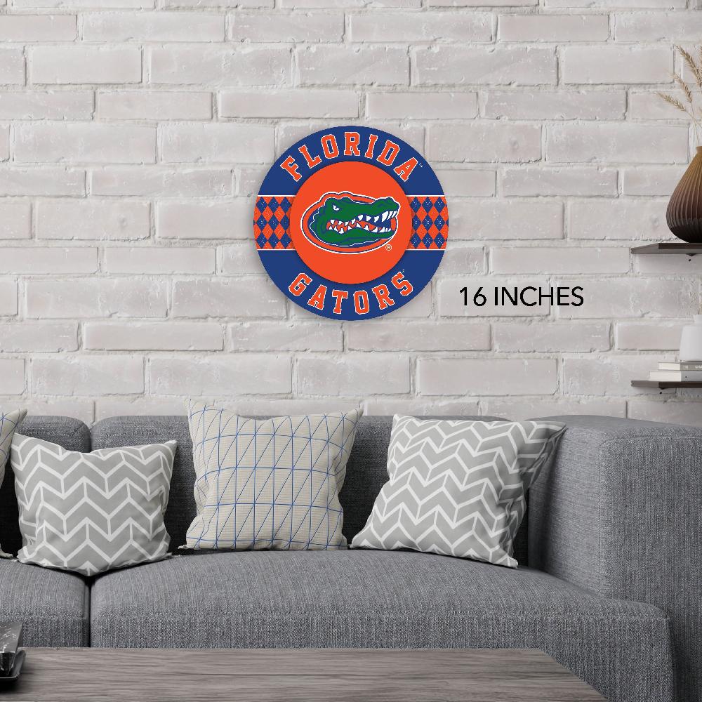 fan creations NCAA University of Florida Argyle 16inc Circle Wall Art