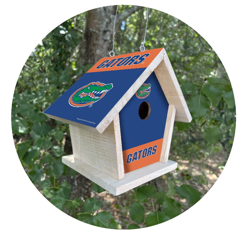 fan creations NCAA University of Florida-Themed Birdhouse – White Mahogany with Bright UV Printed Team Colors