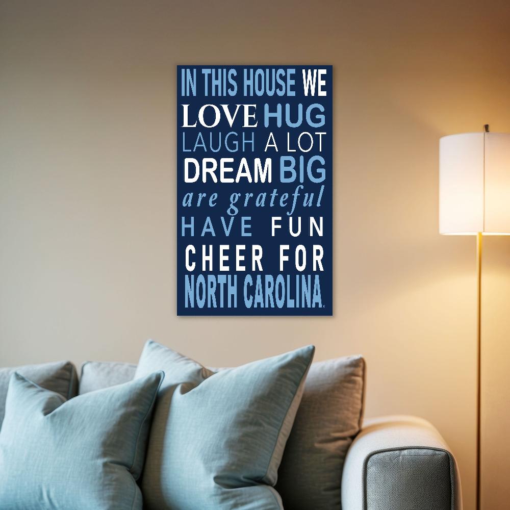 fan creations NCAA University of North Carolina at Chapel Hill in This House 11x19 Wall Decor