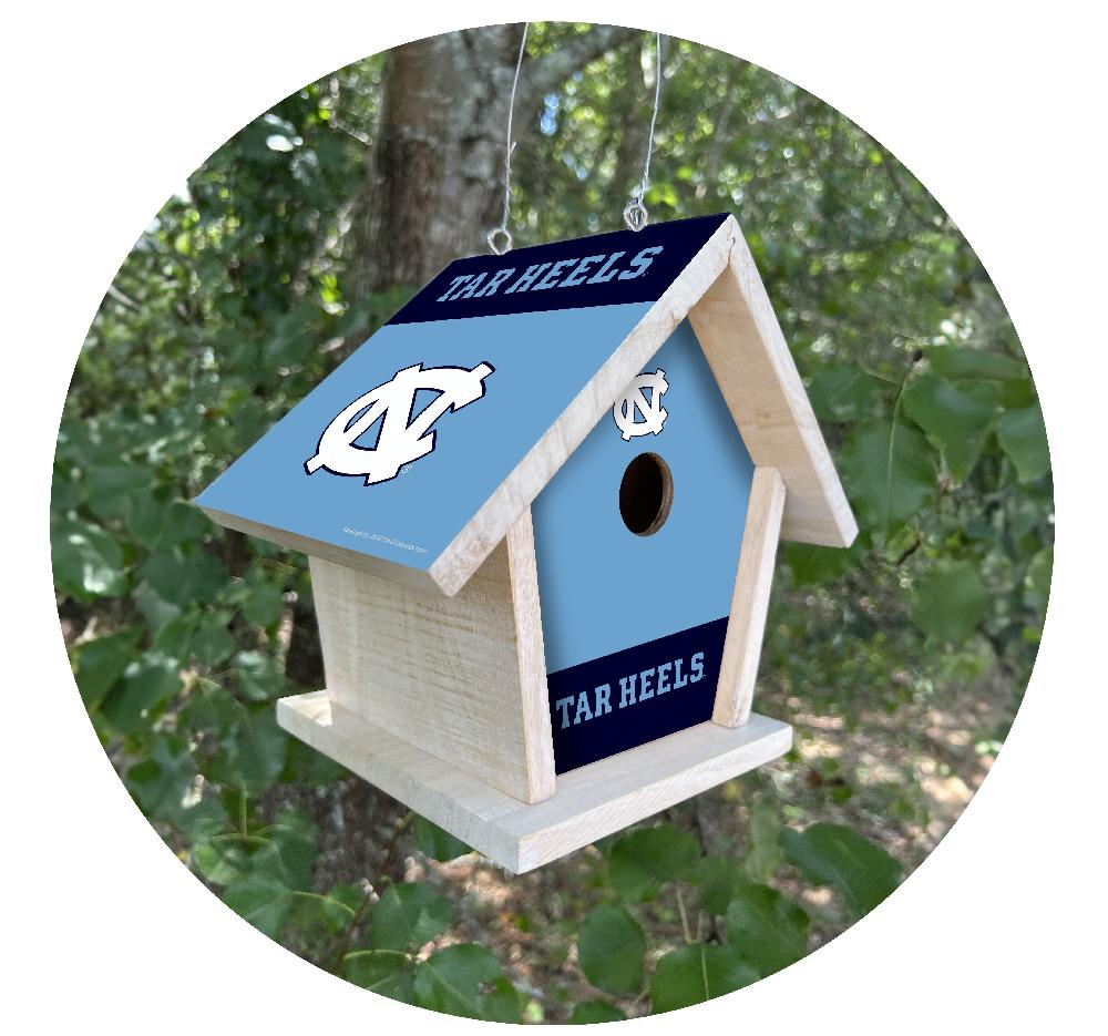 fan creations NCAA University of North Carolina at Chapel Hill-Themed Birdhouse – White Mahogany with Bright UV Printed Team Colors