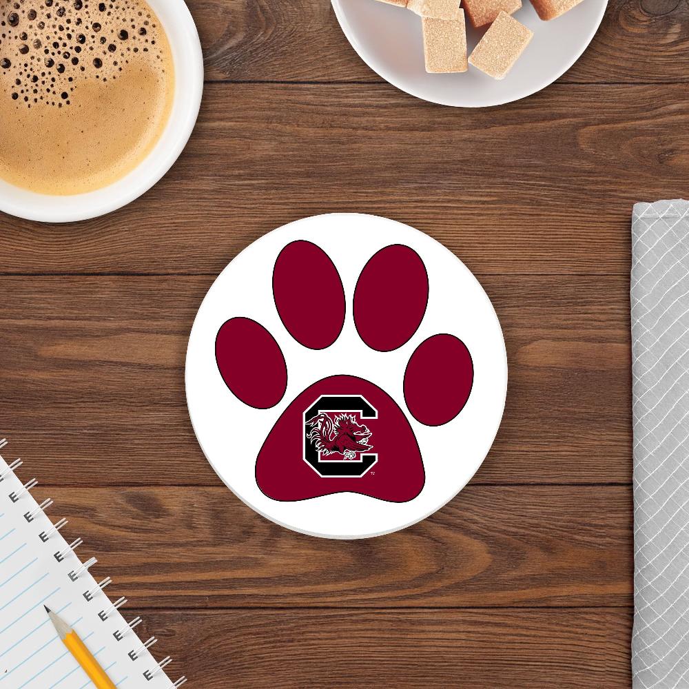 fan creations NCAA - University of South Carolina 4 in Round Dog Paw Coaster