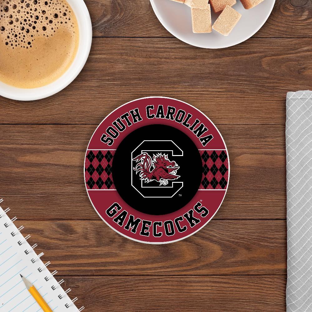 fan creations NCAA - University of South Carolina 4 inch Ceramic Argyle Coaster