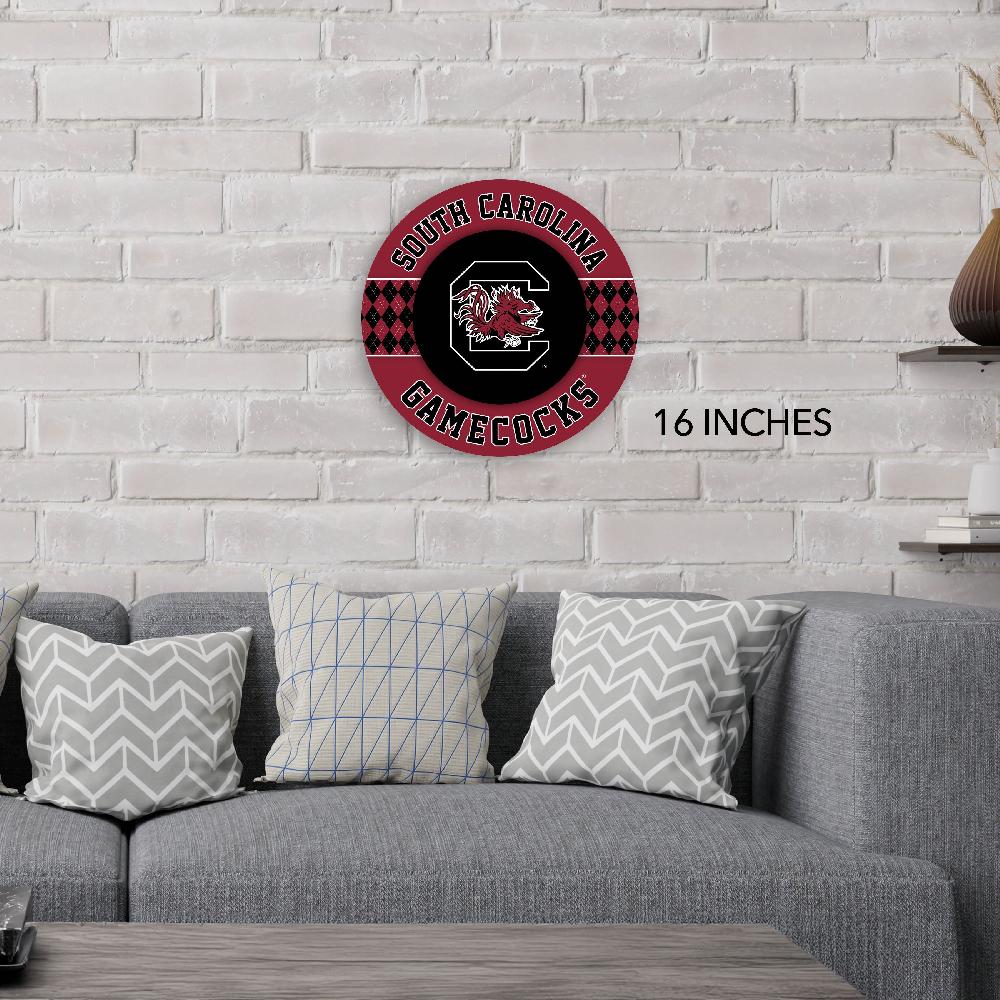 fan creations NCAA University of South Carolina Argyle 16inc Circle Wall Art