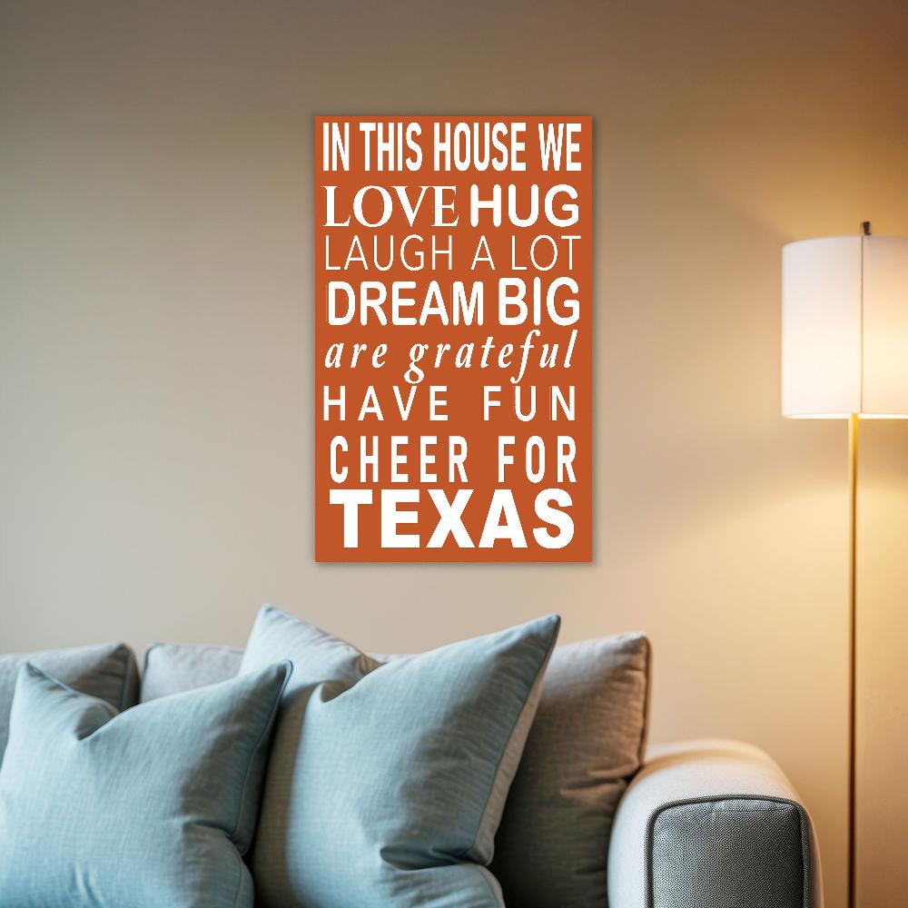 fan creations NCAA University of Texas in This House 11x19 Wall Decor