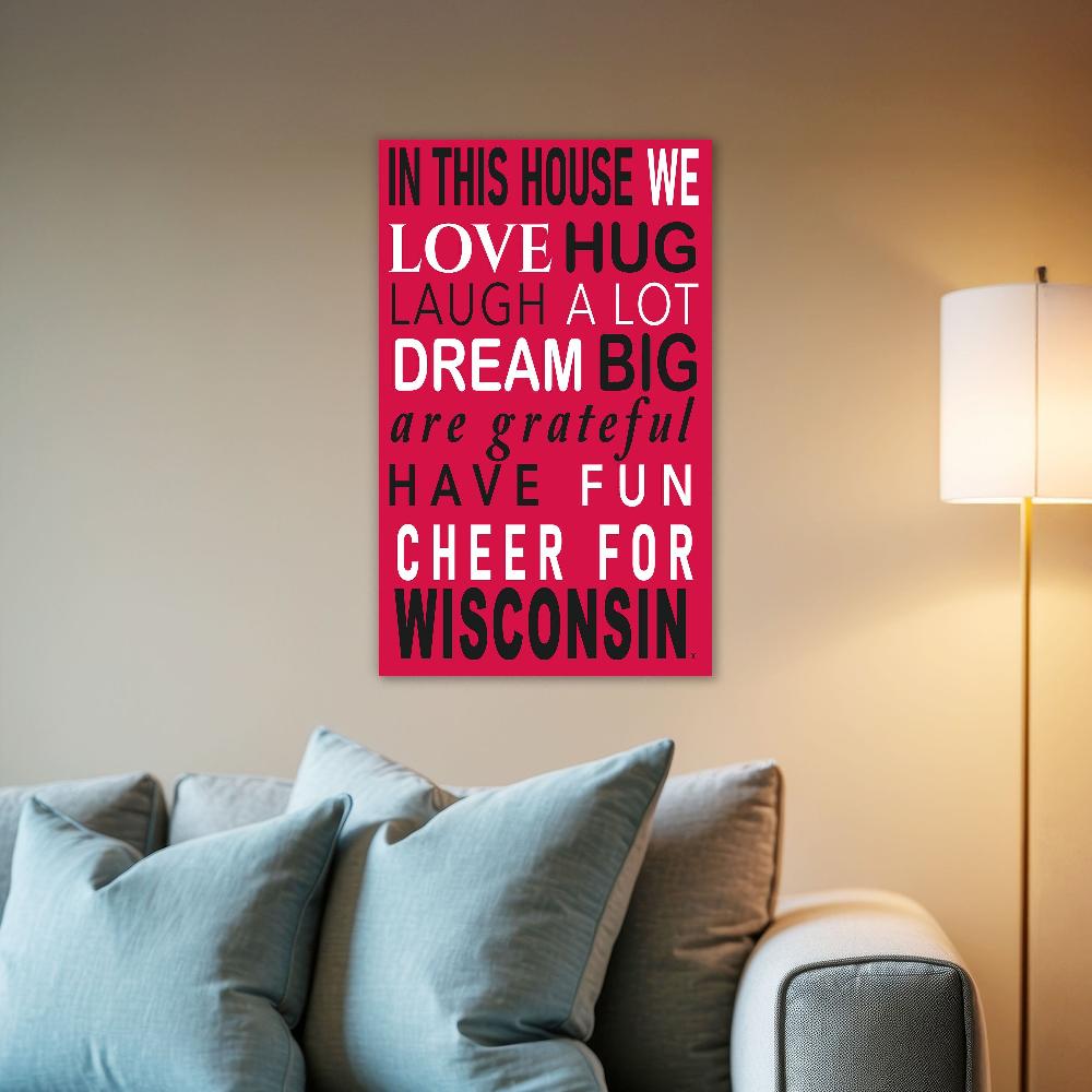 fan creations NCAA University of Wisconsin in This House 11x19 Wall Decor