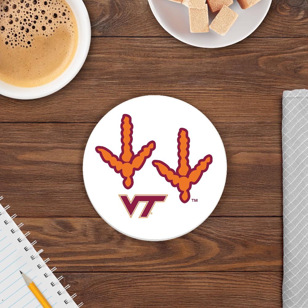 fan creations NCAA - Virginia Tech 4 in Round Dog Paw Coaster