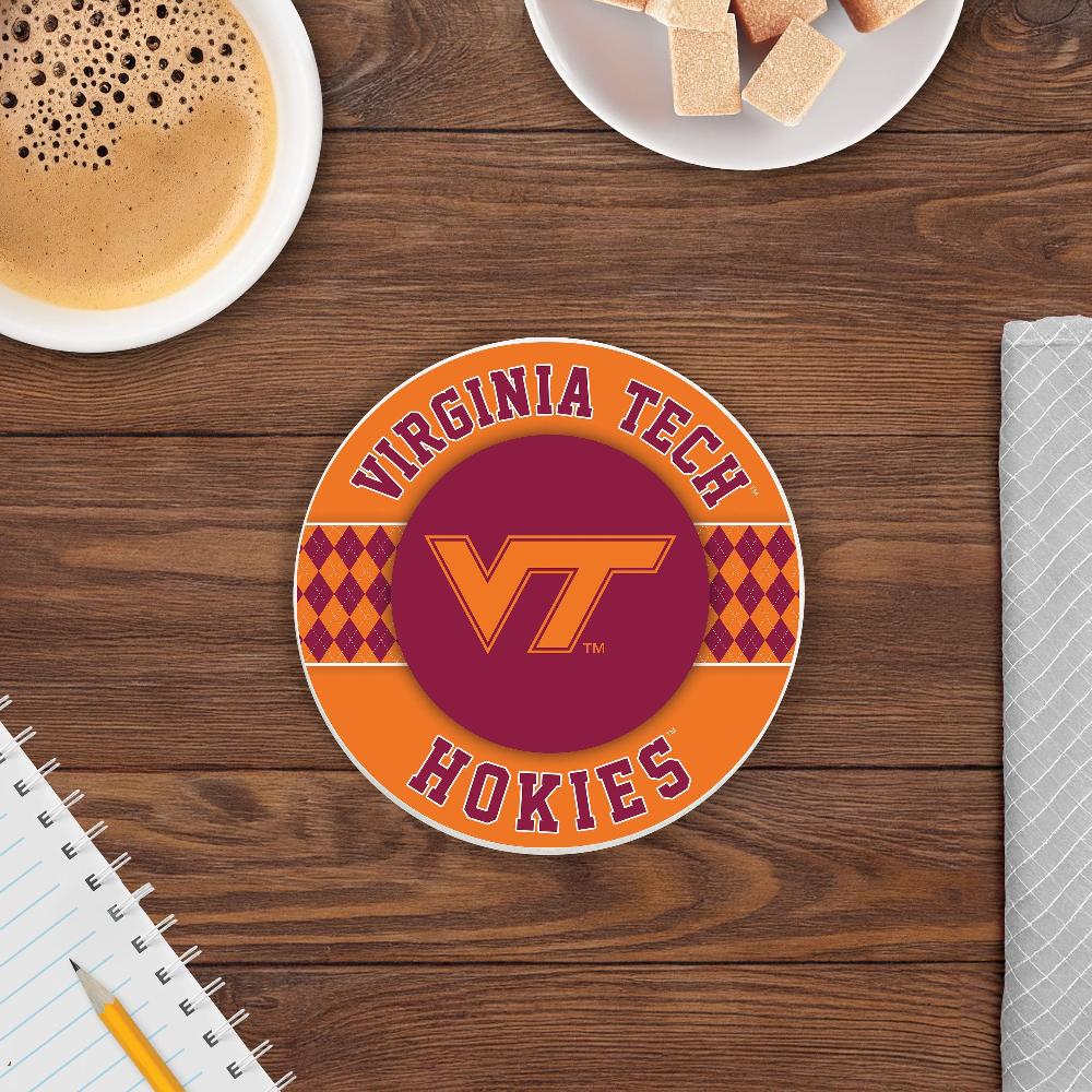 Fan Creations NCAA - Virginia Tech 4 Inch Ceramic Argyle Coaster