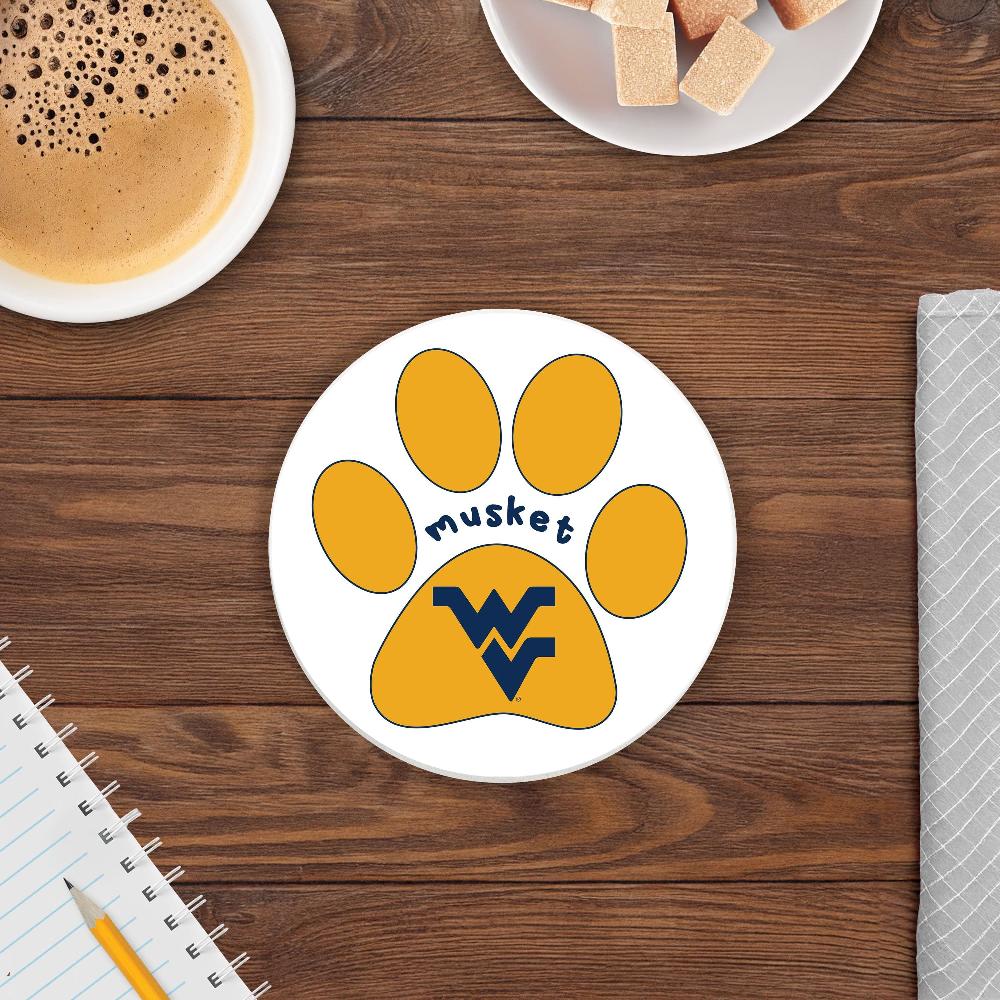fan creations NCAA - West Virginia University 4 in Round Dog Paw Coaster