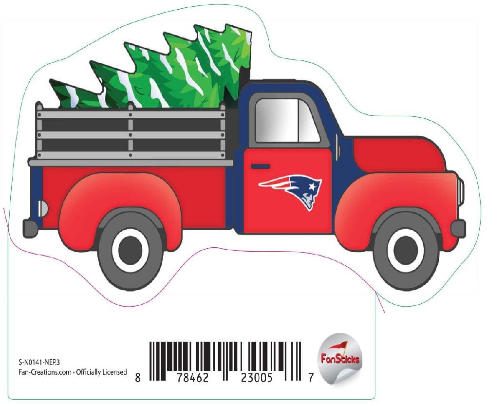 fan creations New England Patriots 3in Decal Truck with Christmas Tree