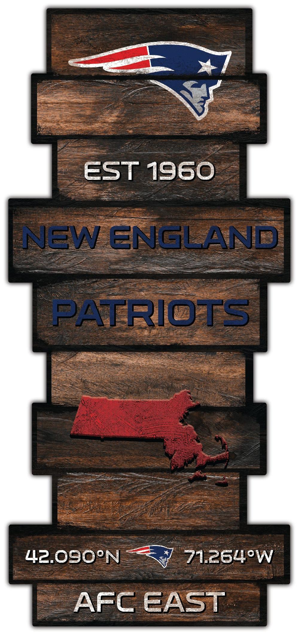 fan creations New England Patriots Wood Celebration Stack 24" Sign