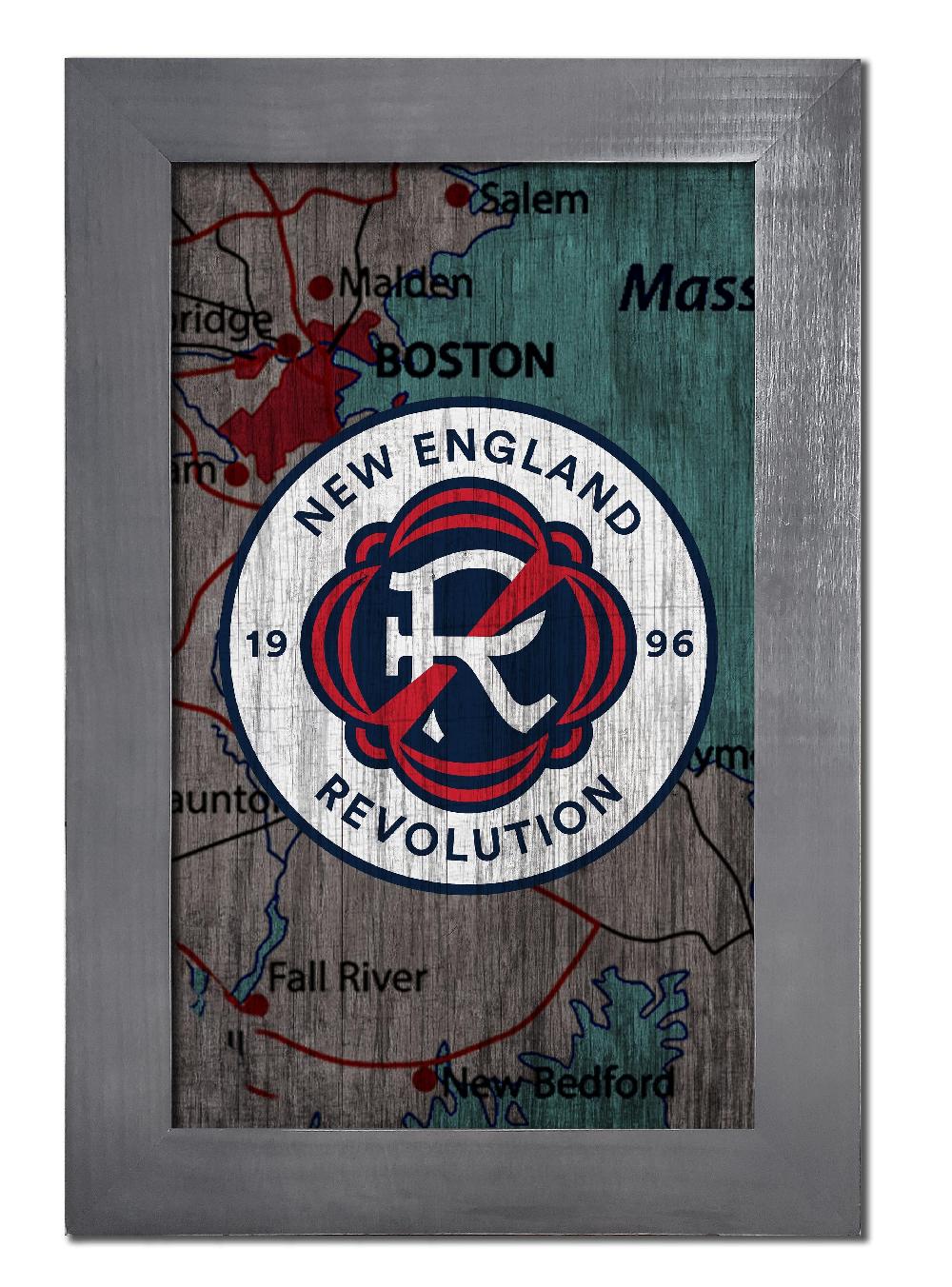 fan creations New England Revolution City Map 11x19 Framed
