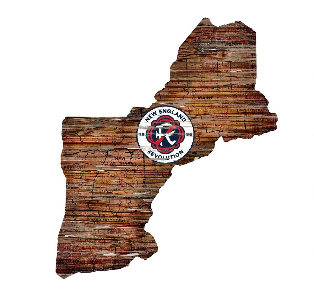 fan creations New England Revolution Distressed State With Logo Sign