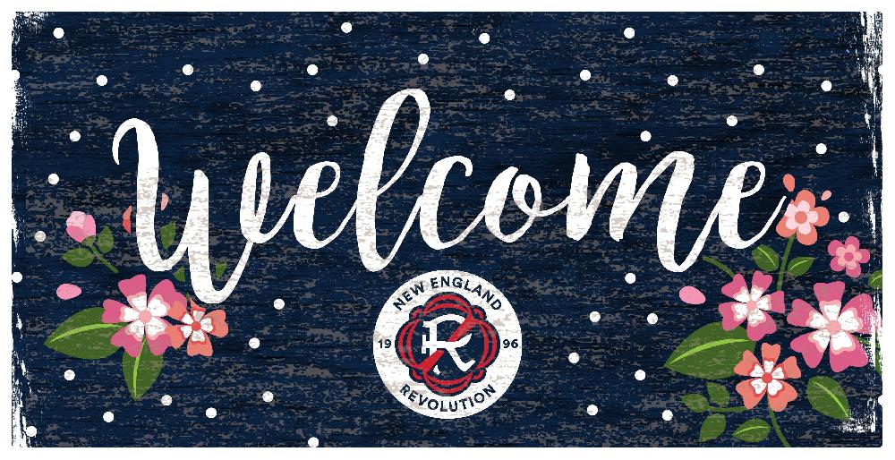 fan creations New England Revolution Welcome Floral 6x12 Sign