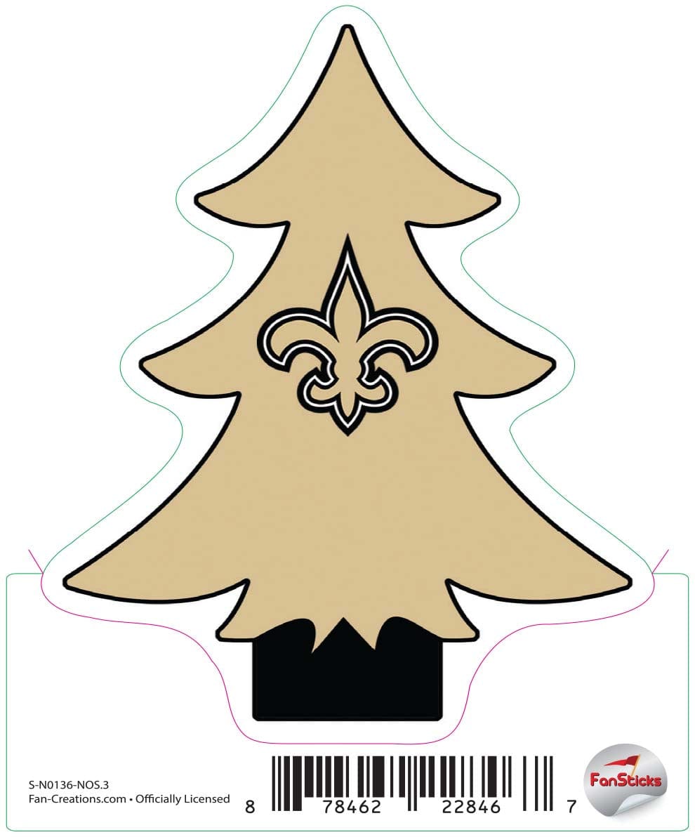 fan creations New Orleans Saints 3in Decal Christmas Tree