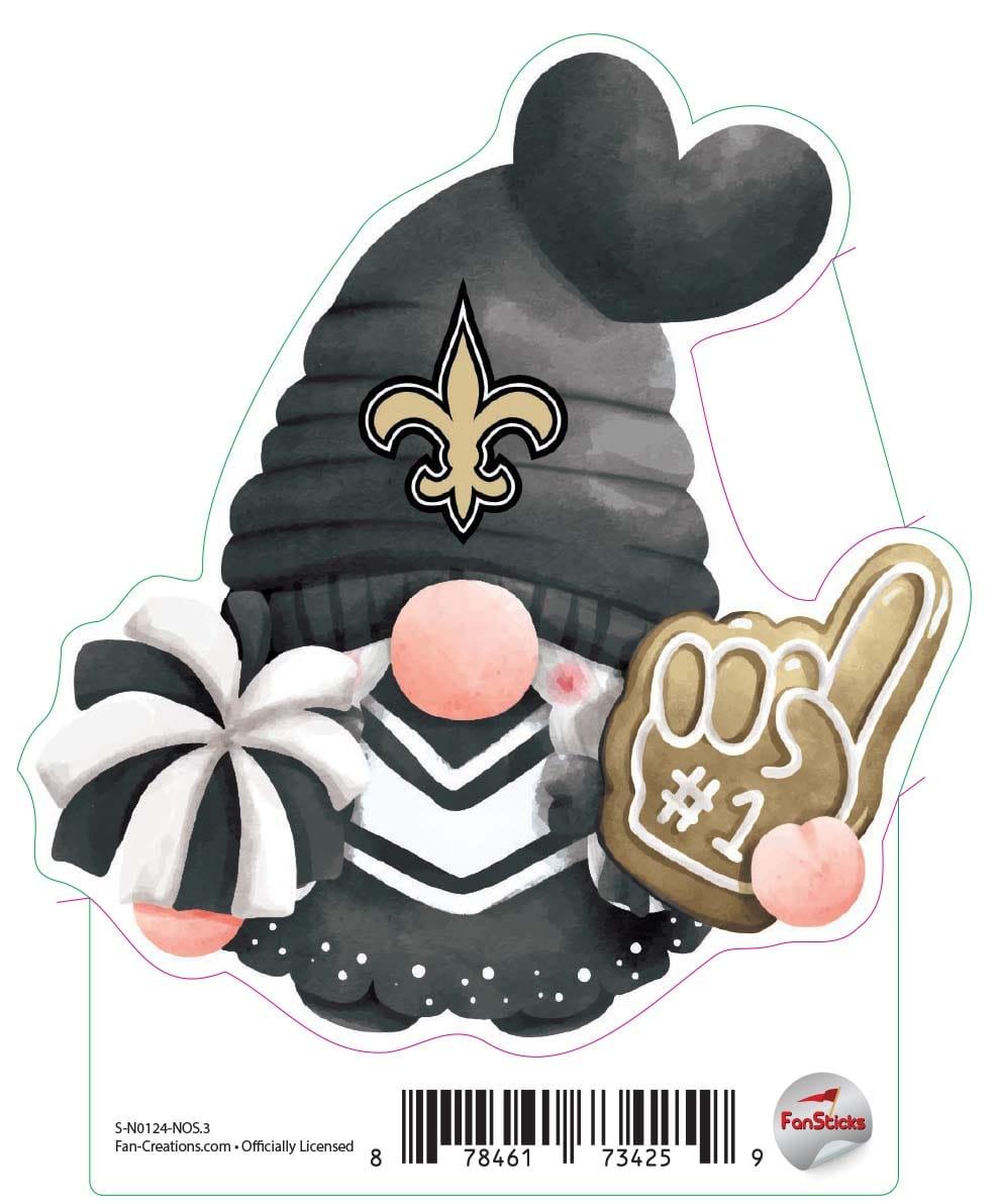 fan creations New Orleans Saints 3in Decal Gnome with Foam Finger