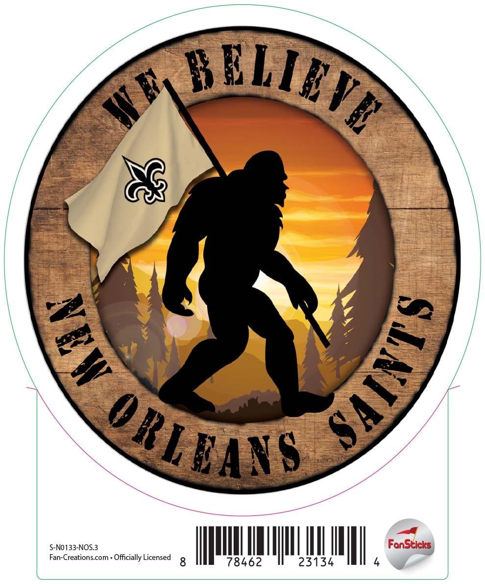 fan creations New Orleans Saints 3in Decal We Believe Bigfoot Circle