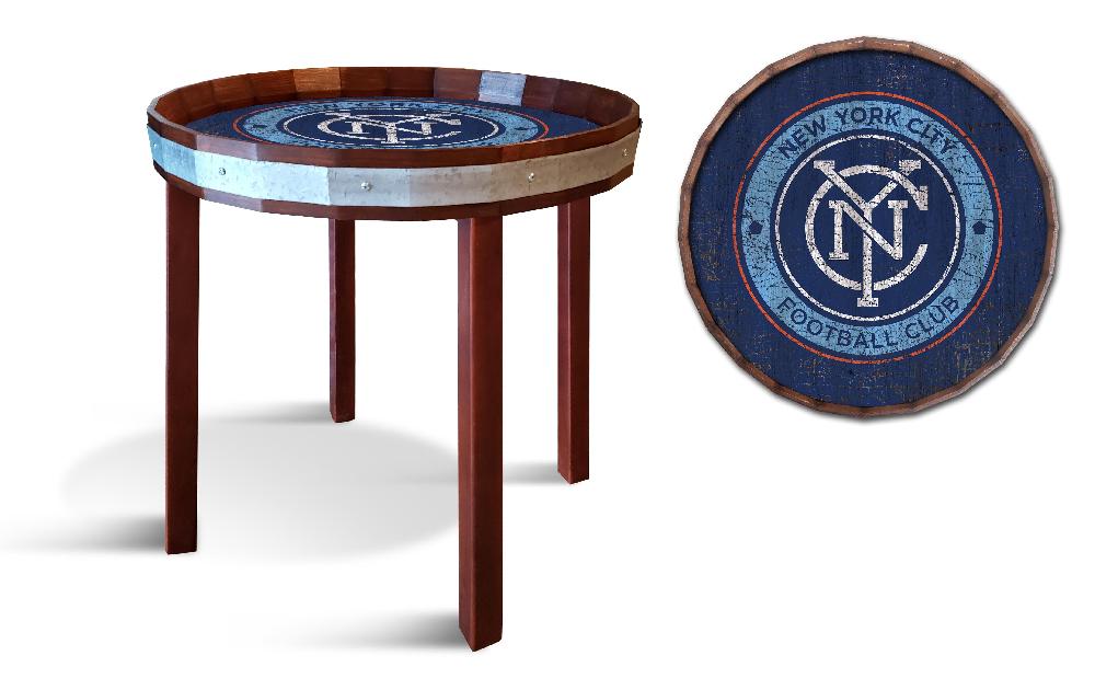 fan creations New York City FC Barrel Top Side Table