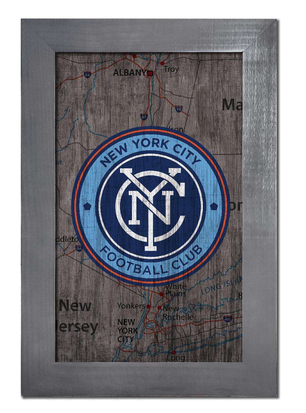fan creations New York City FC City Map 11x19 Framed