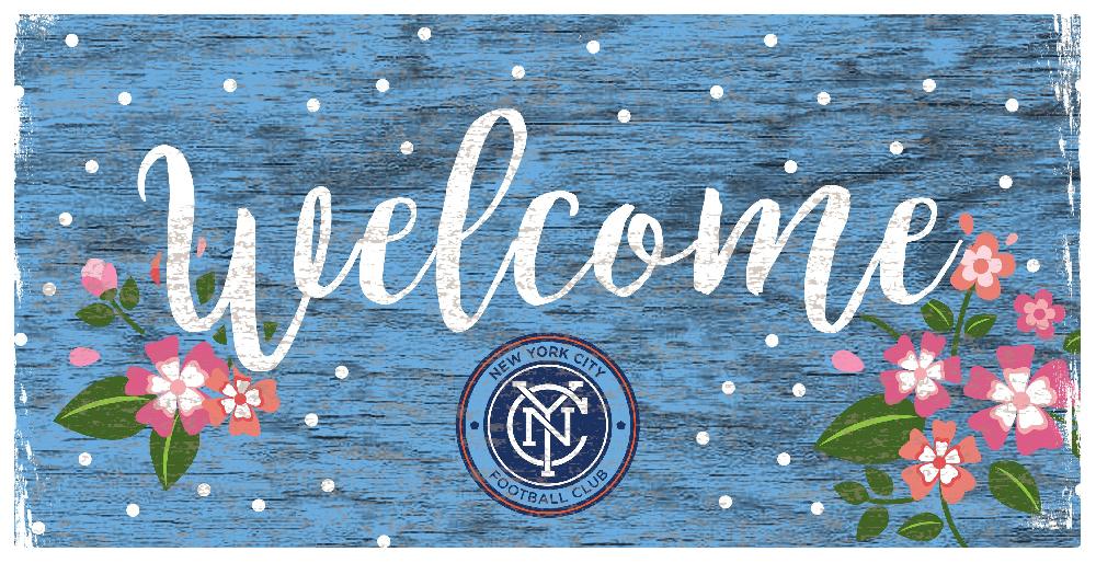 fan creations New York City FC Welcome Floral 6x12 Sign