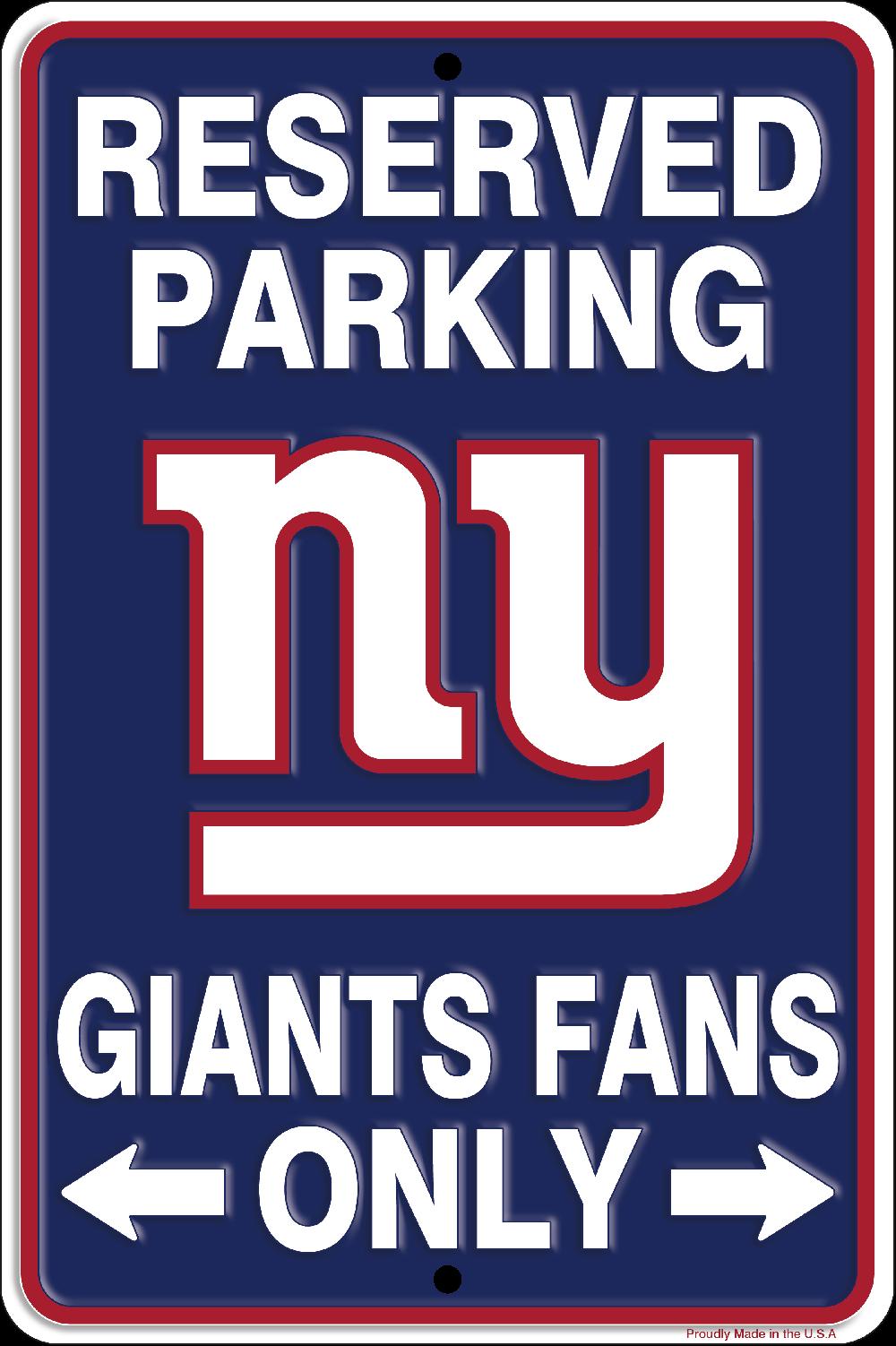 fan creations New York Giants Reserved Parking Metal 12x8in